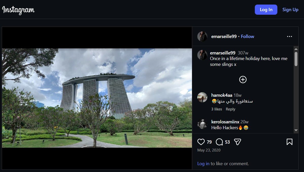 Google Image Search Lens analysis of the second Instagram photo confirming the image shows the Dubai skyline with the Burj Khalifa clearly visible in the background.