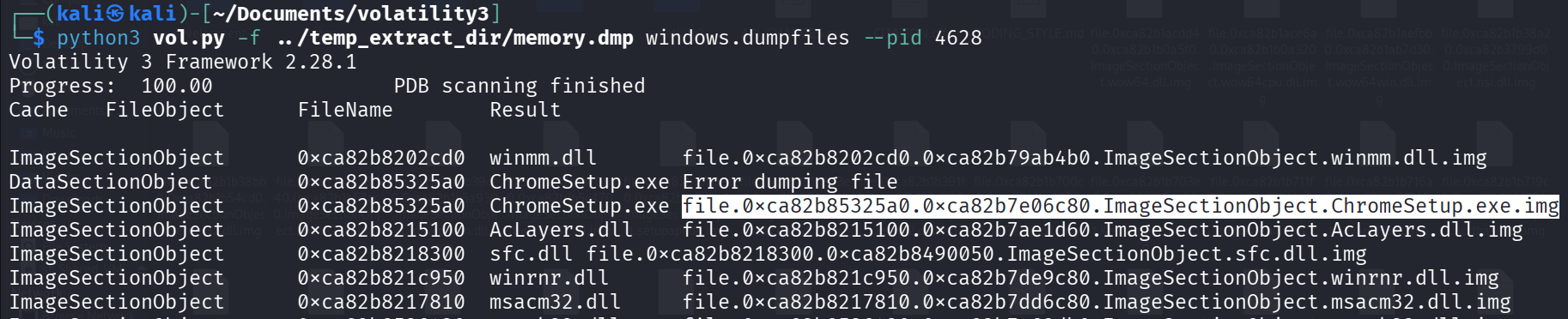 Hash extraction output showing the SHA-1 value 280c9d36039f9432433893dee6126d72b9112ad2.